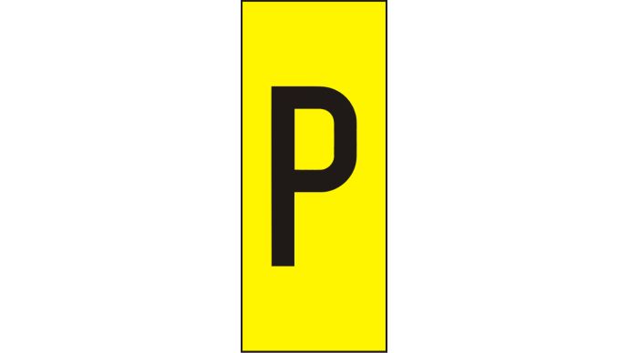 P Merking Marking system H10 Yellow Letter: P