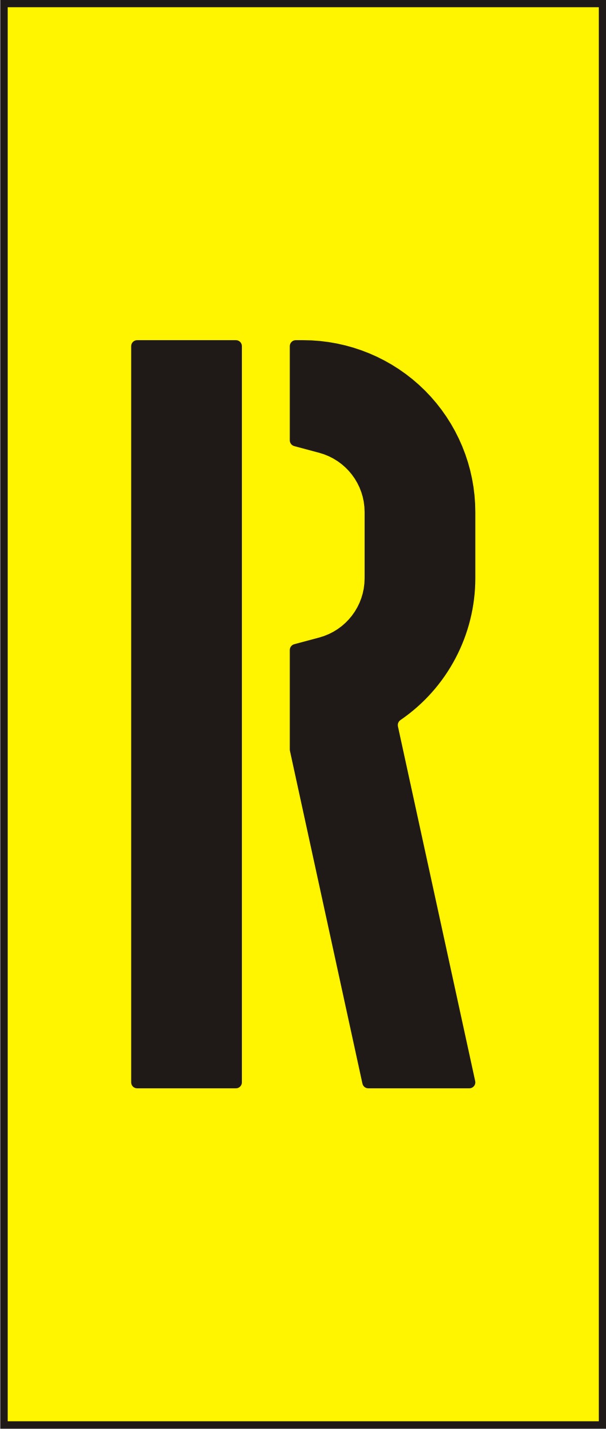 Marking system H25 Yellow Letter: R