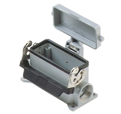Connector surface mounting housings with single lever