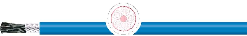 Data and control cable. PVC. LIYCY 4X1,5. Blue. Numbered cores