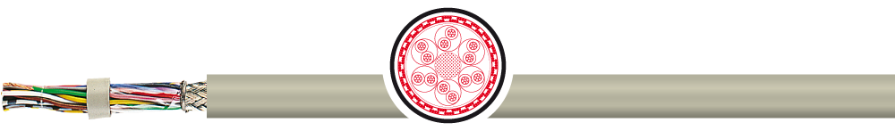 Data and control cable. PVC. LIYCY 6X2X0,14. Grey. Coloured cores