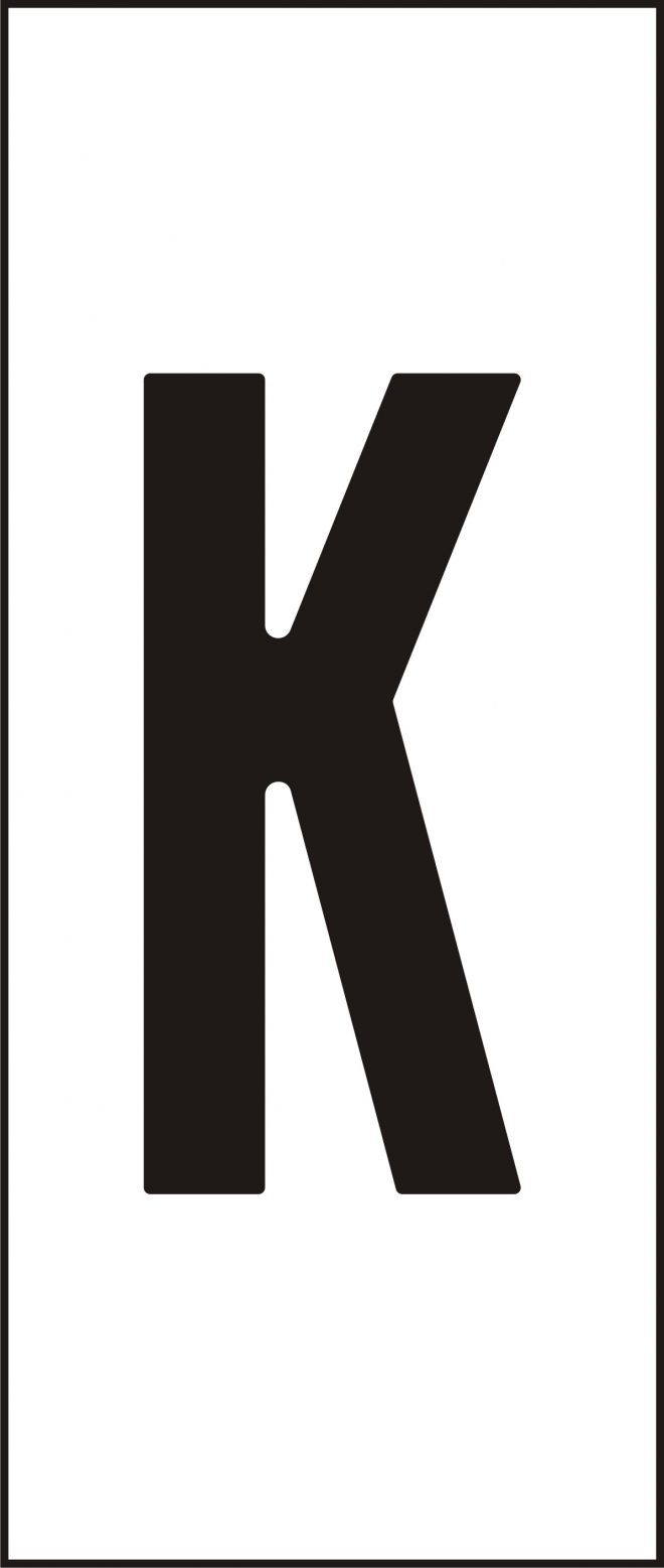 Marking system H25 White Letter: K